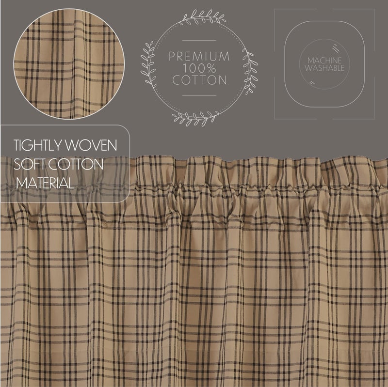 VHC Brands Farmhouse Window Curtains-Sawyer Mill Tan Prairie Panel Pair, One Size, Charcoal Black - Image 4